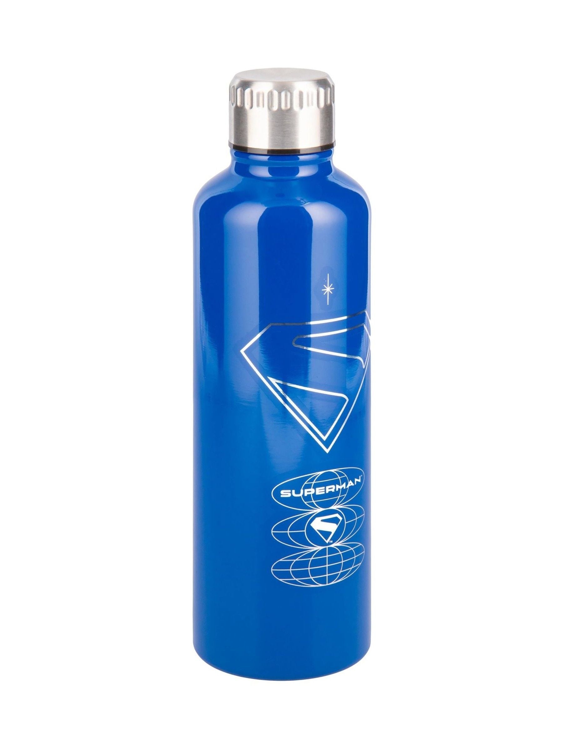 Superman blue metal water bottle 500ml - British brand