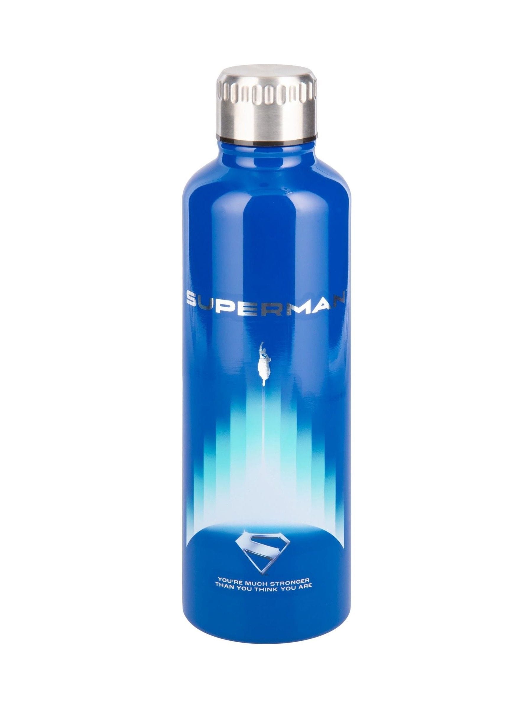 Superman blue metal water bottle 500ml - British brand
