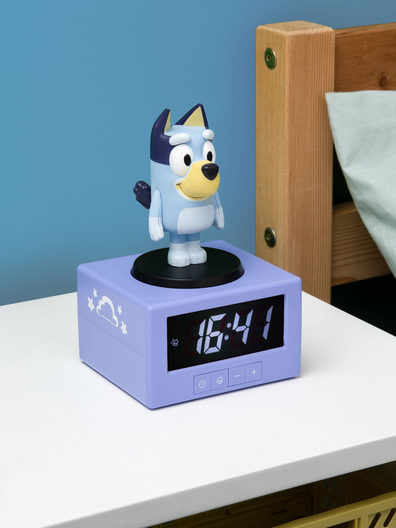 Bluey Blue Icon alarm clock 15.6cm tall (British brand)