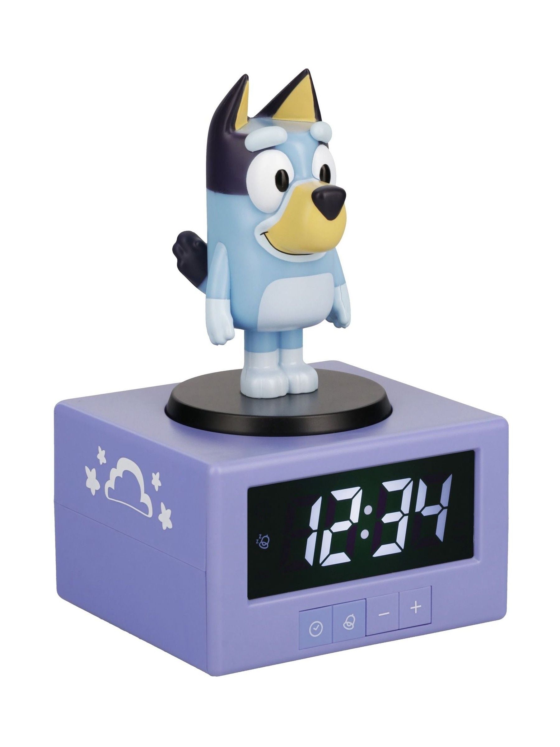 Bluey Blue Icon alarm clock 15.6cm tall (British brand)