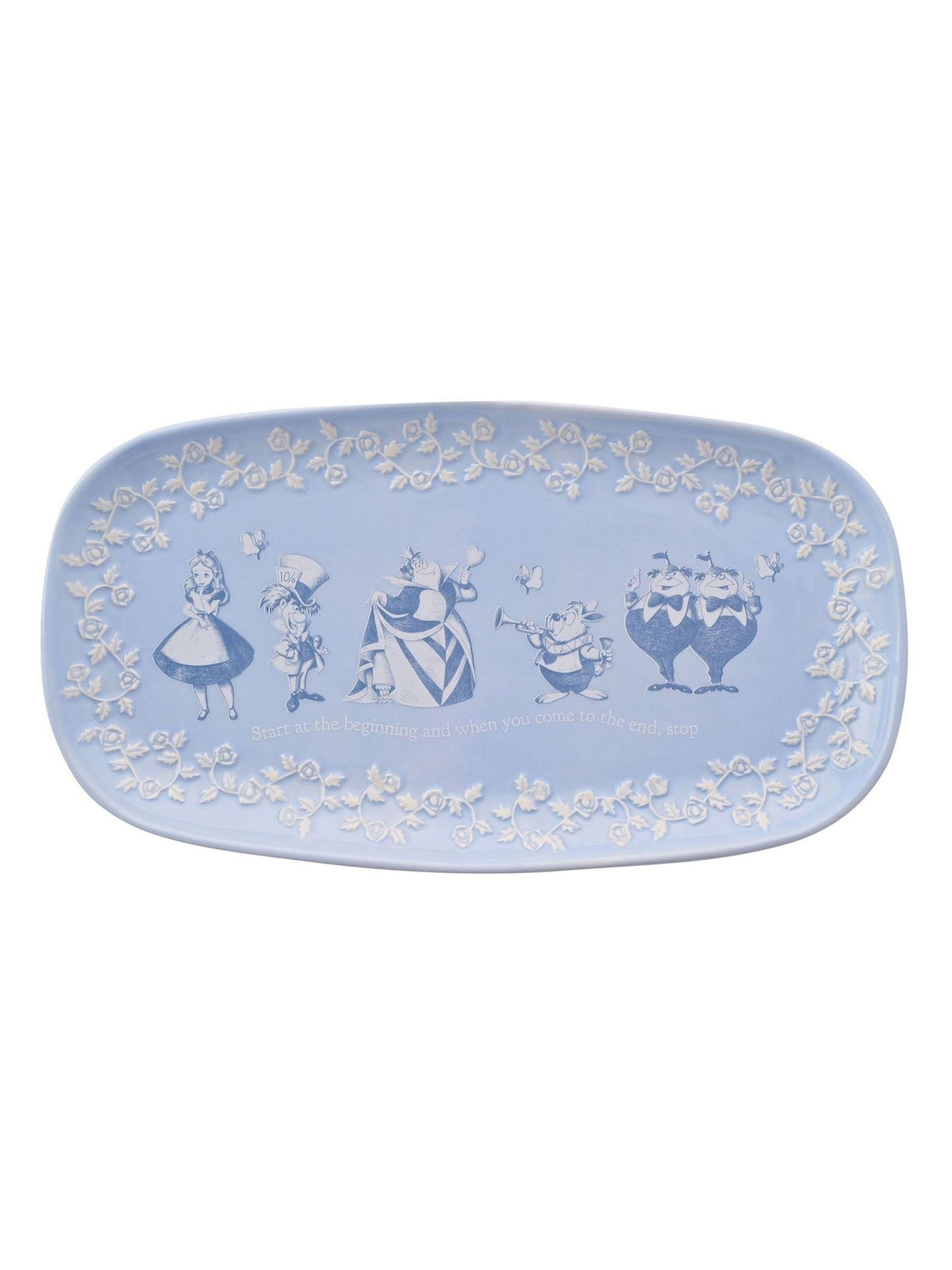 Widdop Blue Alice in Wonderland serving plate 30.5cm, UK version