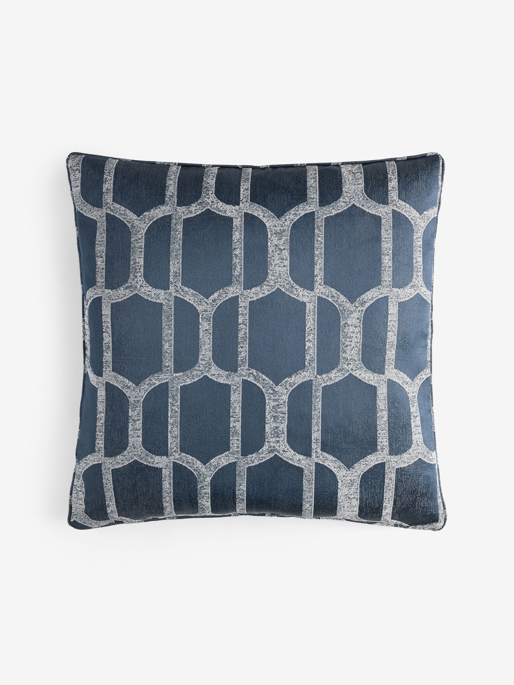 Natural Evie geometric jacquard cushion 50x50cm - British product