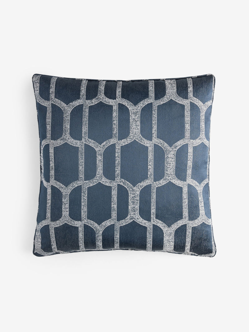 Natural Evie geometric jacquard cushion 50x50cm - British product