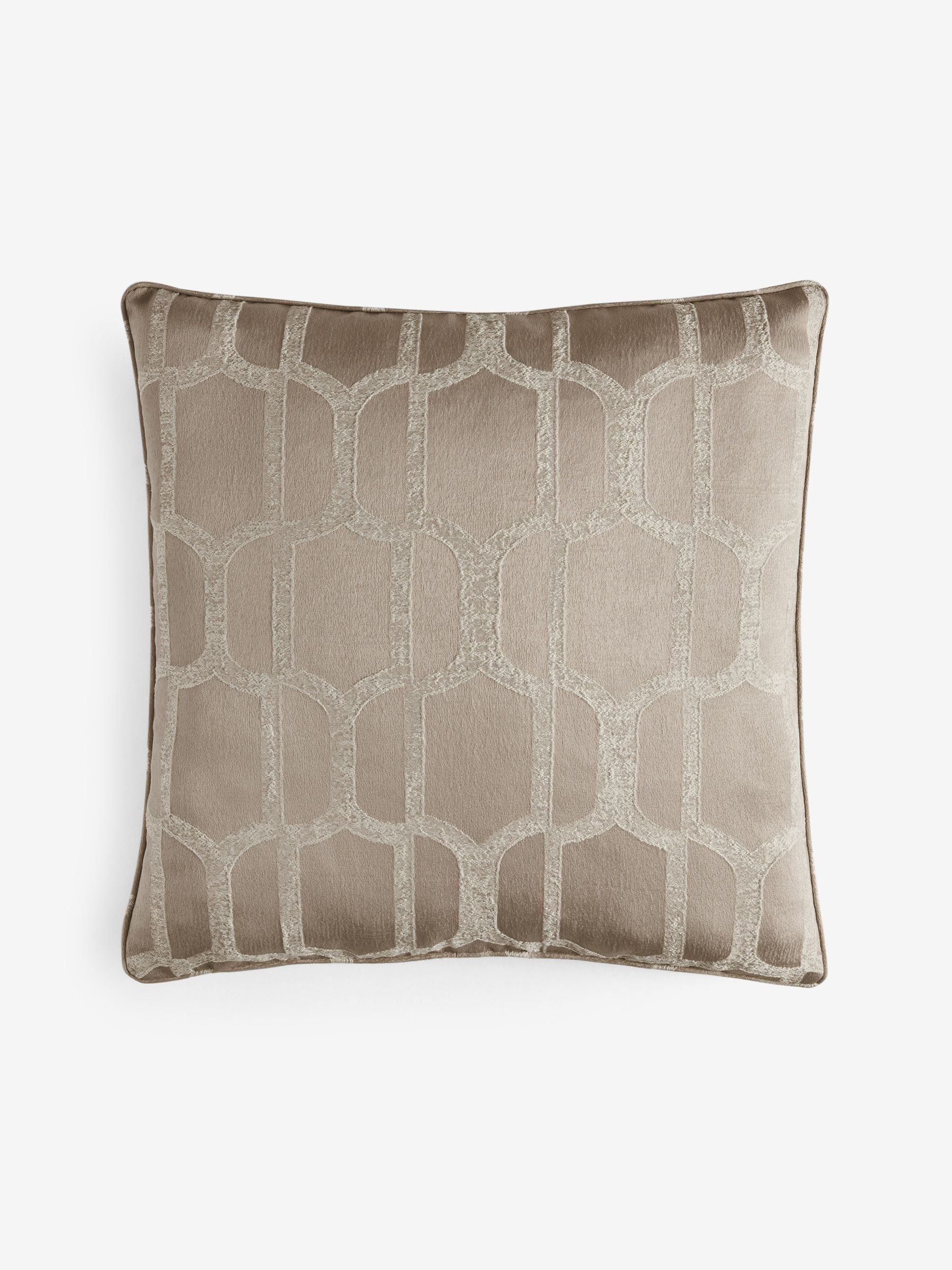 Natural Evie geometric jacquard cushion 50x50cm - British product