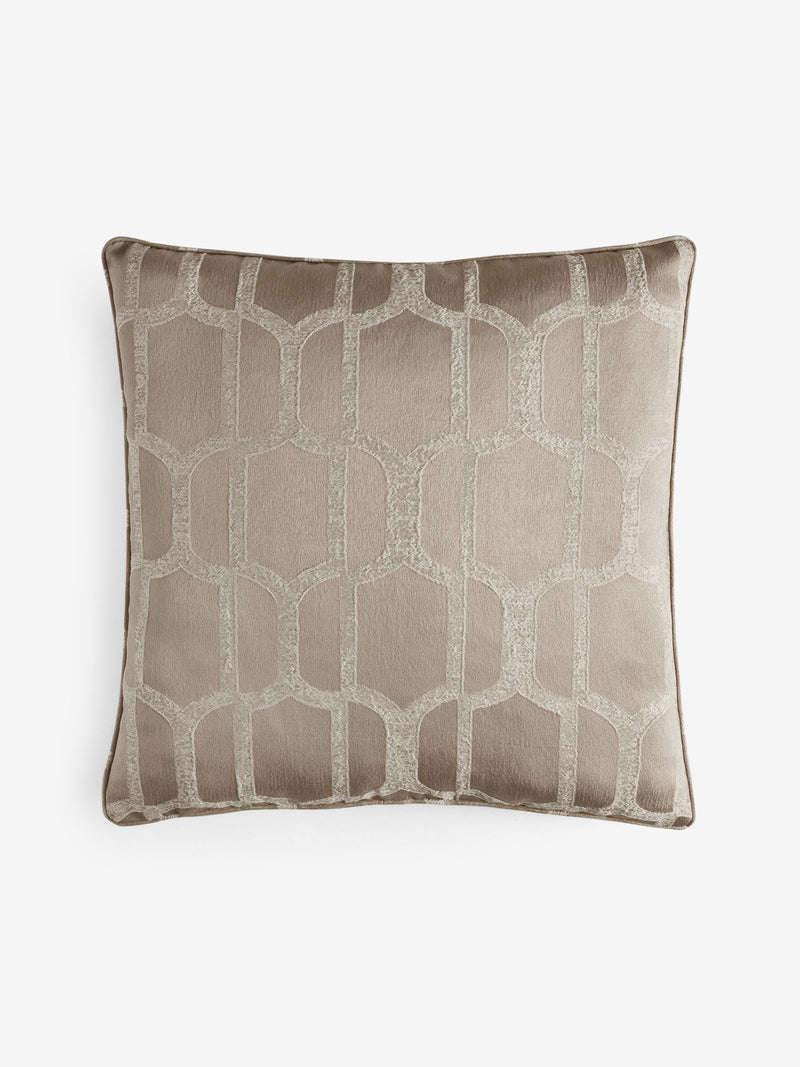 Natural Evie geometric jacquard cushion 50x50cm - British product