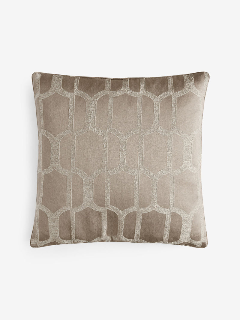 Natural Evie geometric jacquard cushion 50x50cm - British product