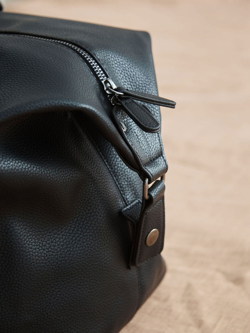Made Yours personalised black PU weekend holdall bag - British product