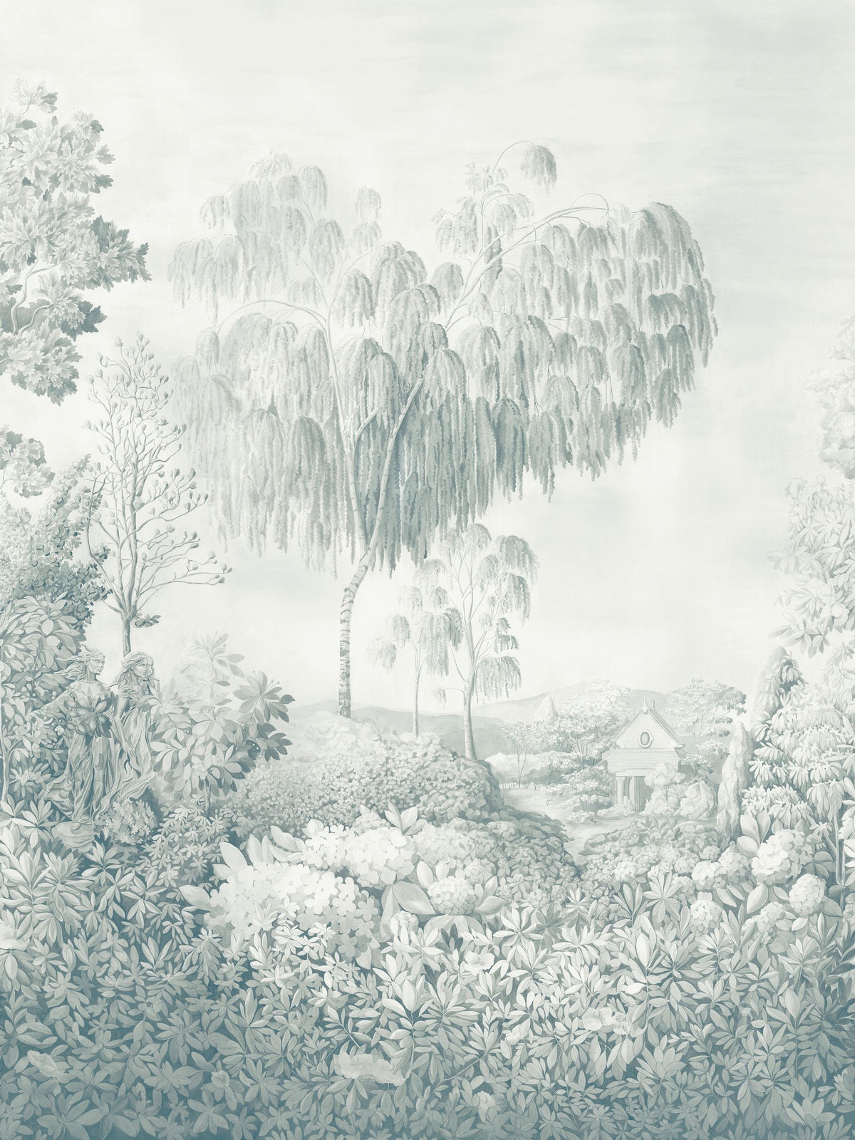 Sanderson Ether Blue Highgrove Arboretum wallpaper sample A4 - British product