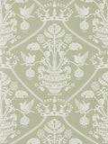Sanderson wallpaper sample Highgrove Damask silver green A4 - British product