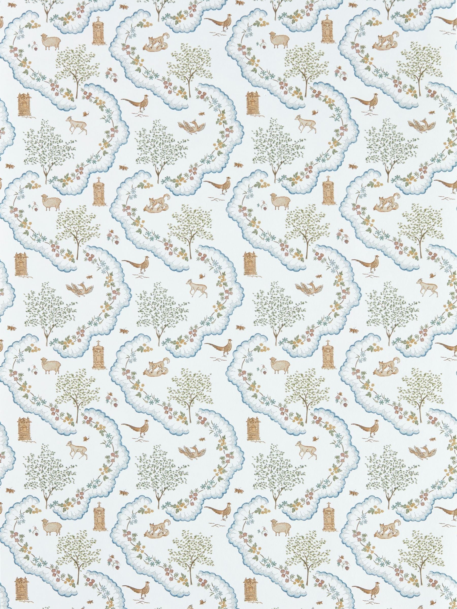 Sanderson Pearl Highgrove Wildflower Meadow Wallpaper Sample A4