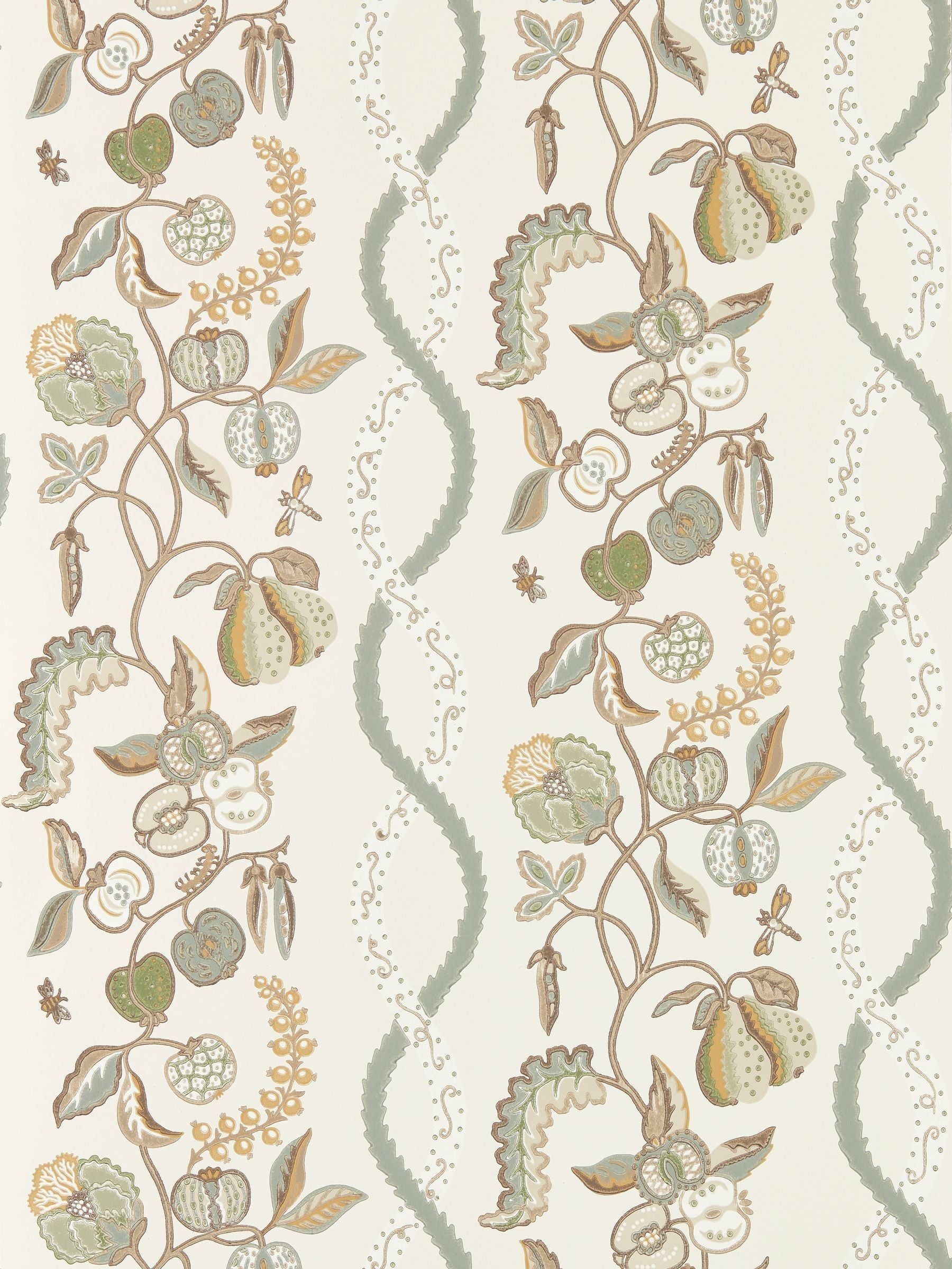 Sanderson Olive & Russet Highgrove Kitchen Garden A4 Wallpaper Sample