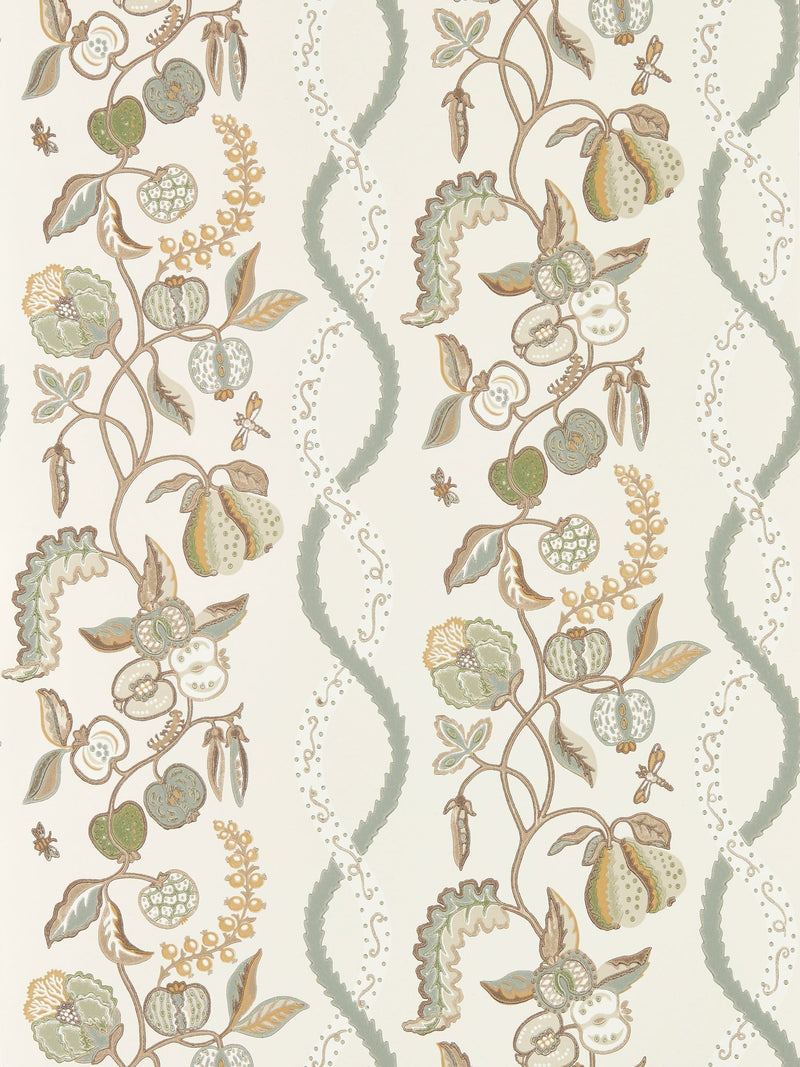 Sanderson Olive & Russet Highgrove Kitchen Garden A4 Wallpaper Sample