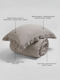 Secret Linen Store frill pillowcase natural linen - British product