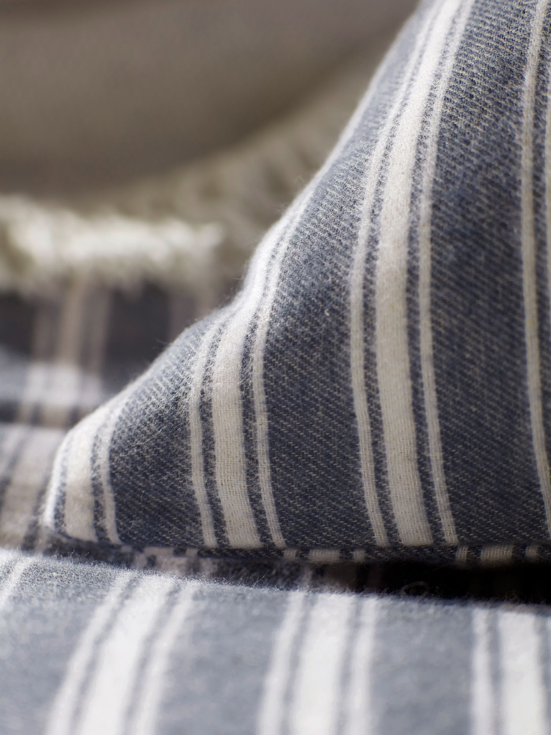 Secret Linen Store French Blue Fred Stripe standard pillowcase, imported from the UK