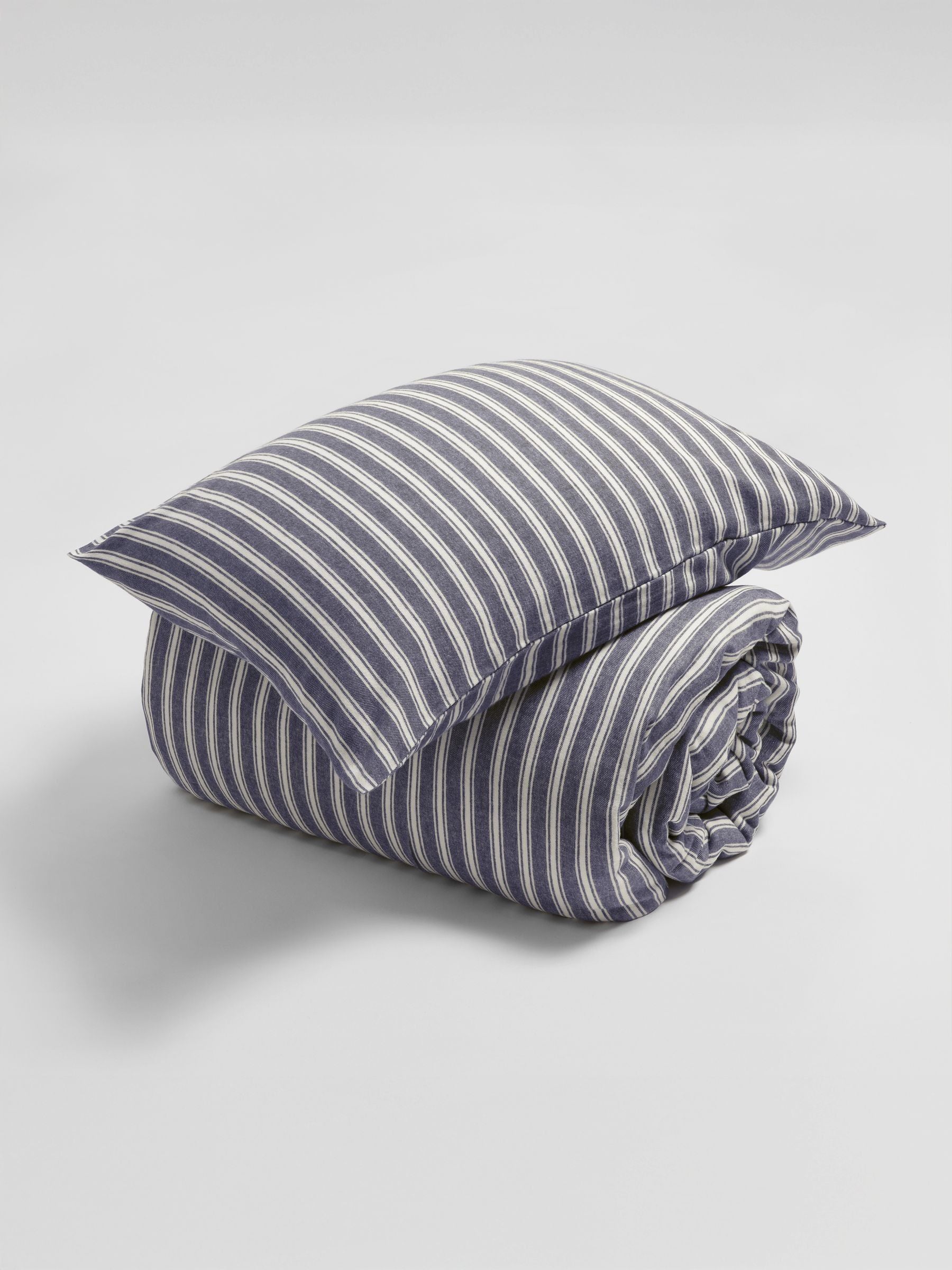 Secret Linen Store French Blue Fred Stripe standard pillowcase, imported from the UK