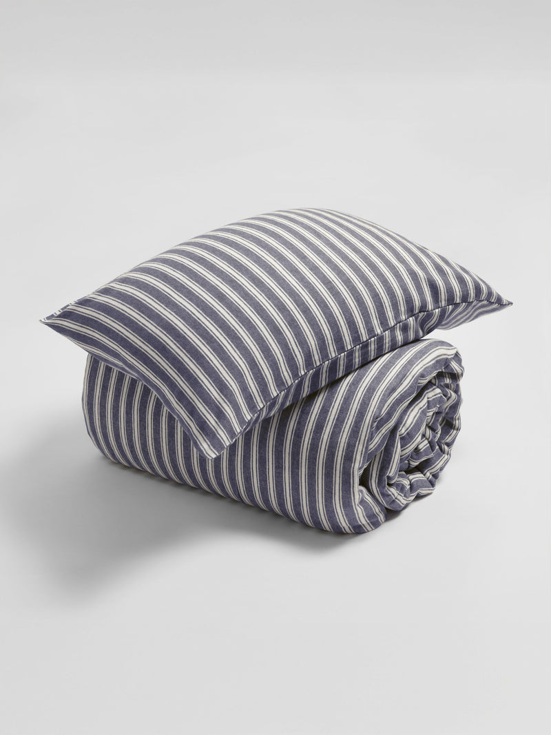 Secret Linen Store French Blue Fred Stripe standard pillowcase, imported from the UK