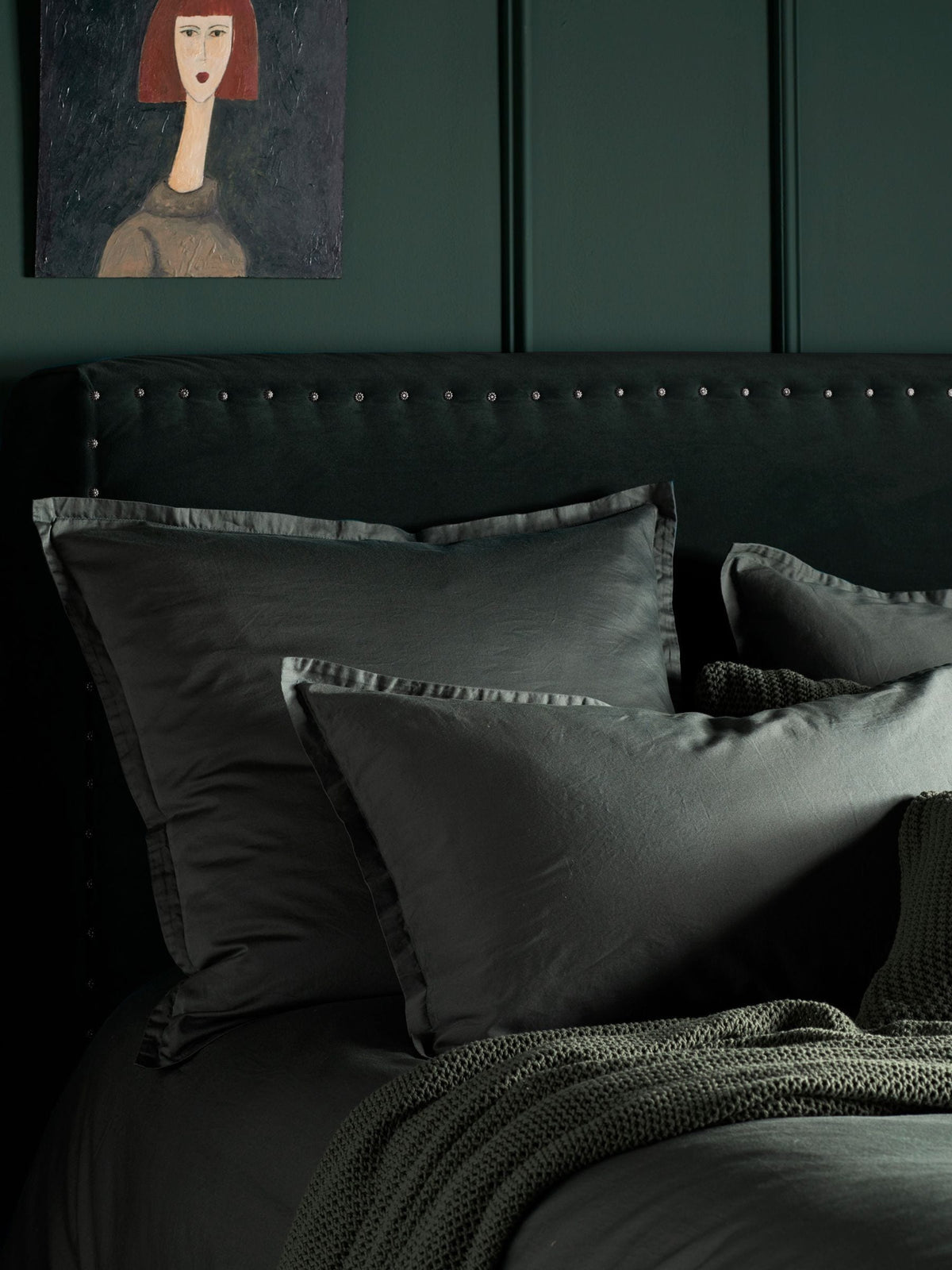 Secret Linen Store olive green supersoft pillowcase - British product