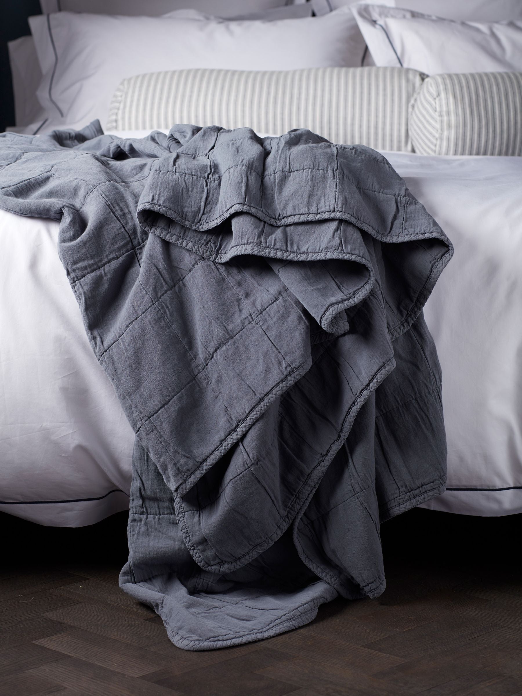 Secret Linen Store vintage rose quilted throw (British brand)