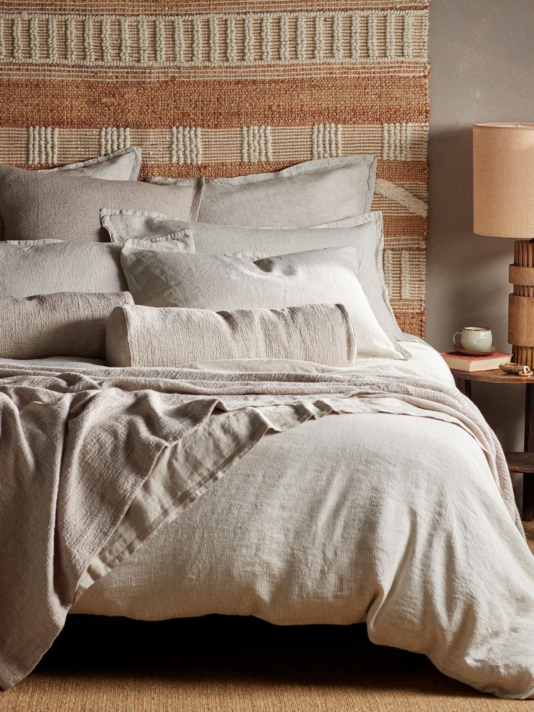 Secret Linen Store natural Sid Stripe linen valance, imported from the UK
