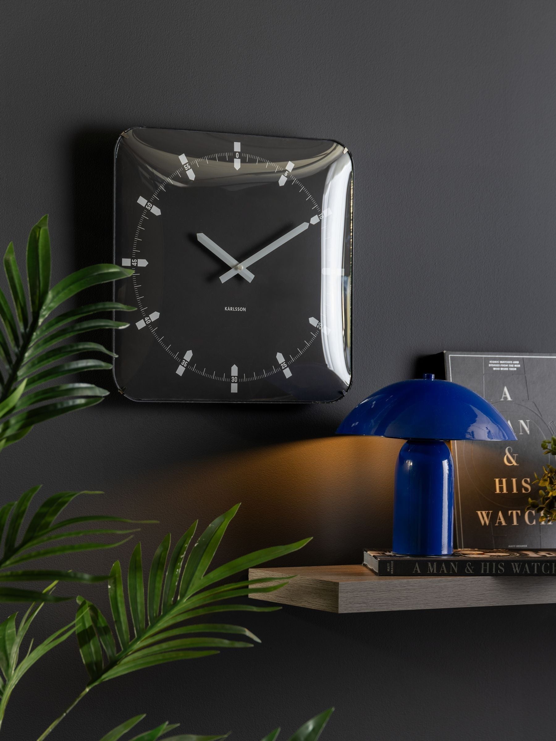Karlsson Black Sucinto Dome Wall Clock