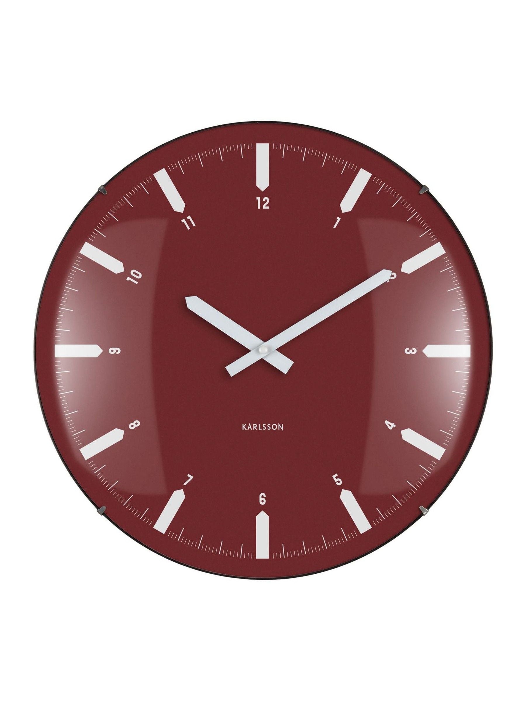 Karlsson Burgundy Red Realista Dome Wall Clock
