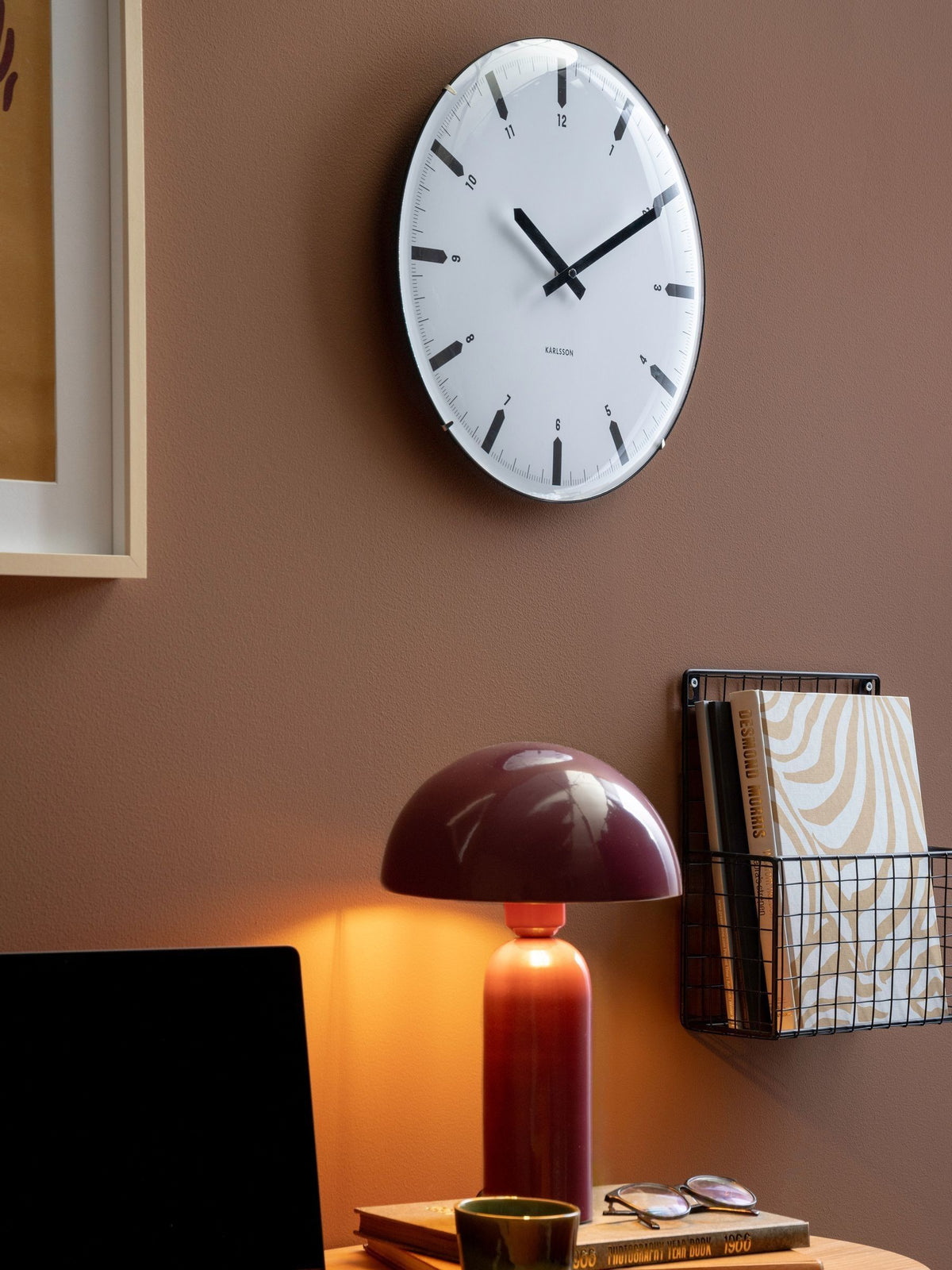 Karlsson wall clock white dome 35cm, imported from the UK