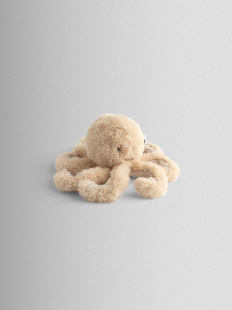 JoJo Maman Bébé plush octopus toy soft yellow faux fur (British brand)