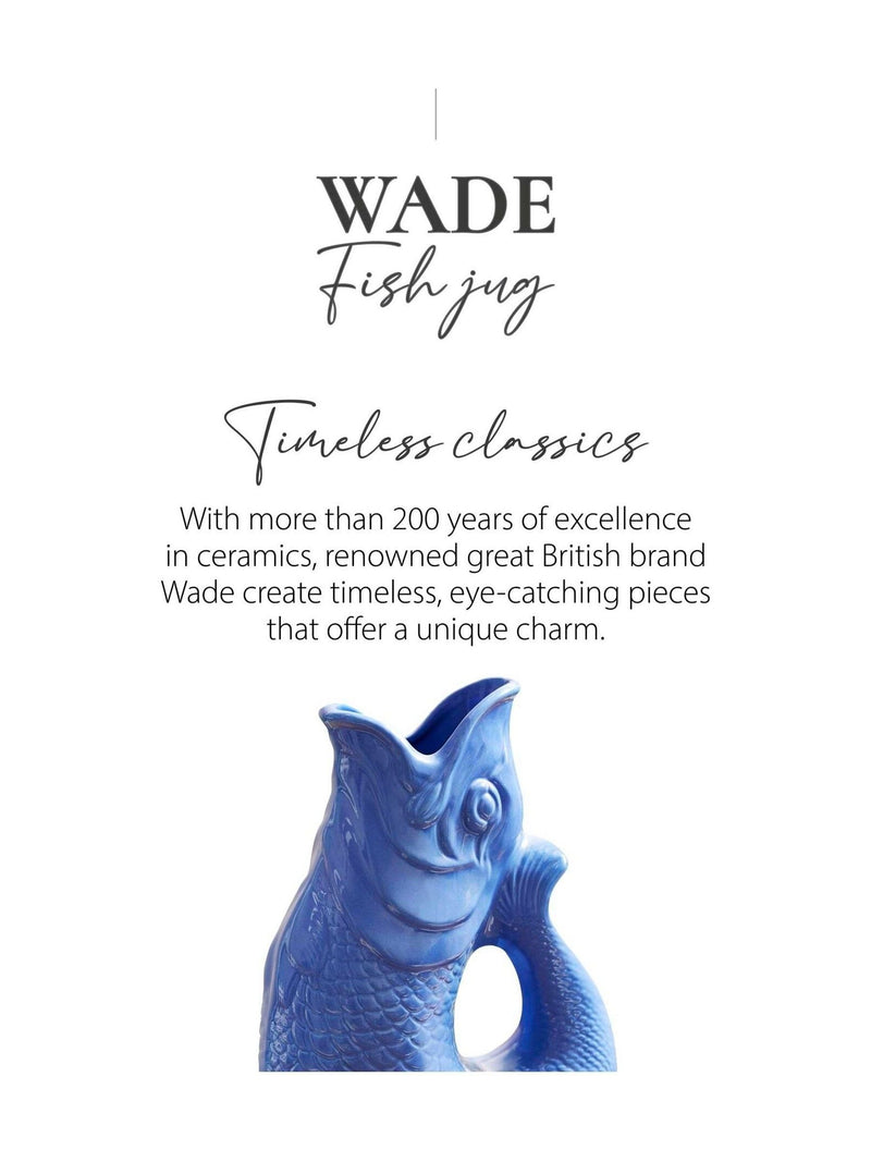 Wade Sea Blue Large Original Gurgle Fish Jug 1.2L, imported from the UK
