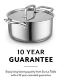 Sur La Table 24cm stainless steel casserole with lid - British product