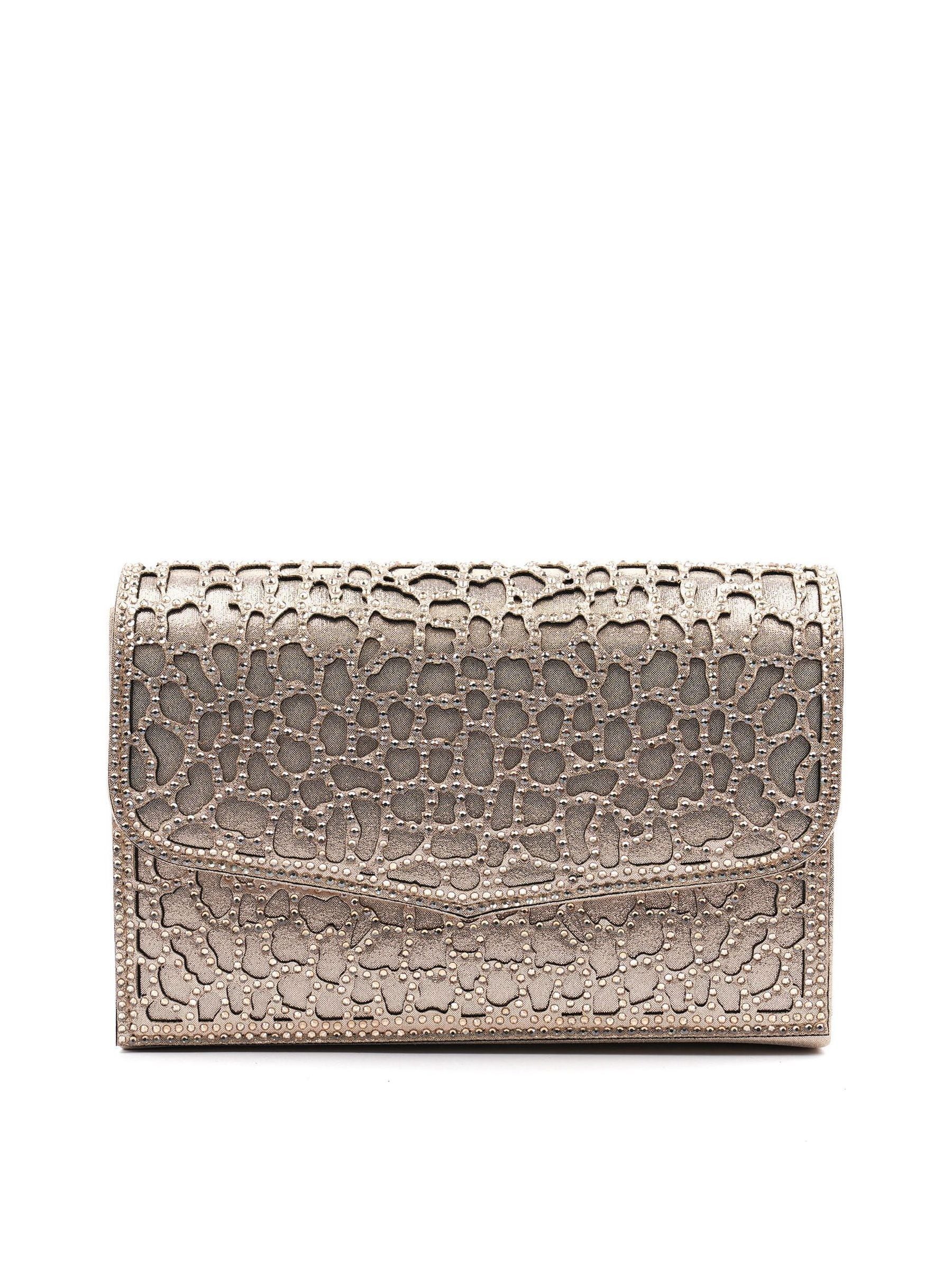 Lunar Gold Ramona clutch textured metallic crystal accents, UK version