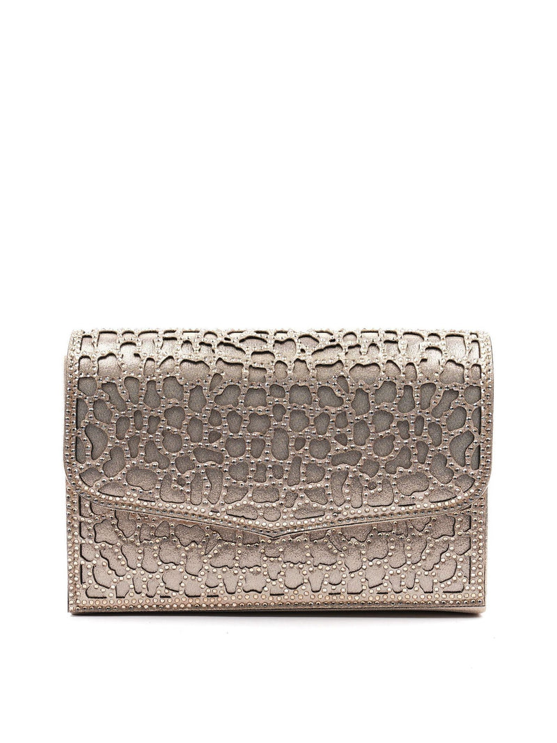 Lunar Gold Ramona clutch textured metallic crystal accents, UK version
