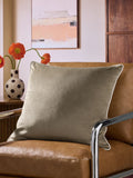 Dark Green Matte Velvet Contrast Pipe Cushion - 50 x 50cm
