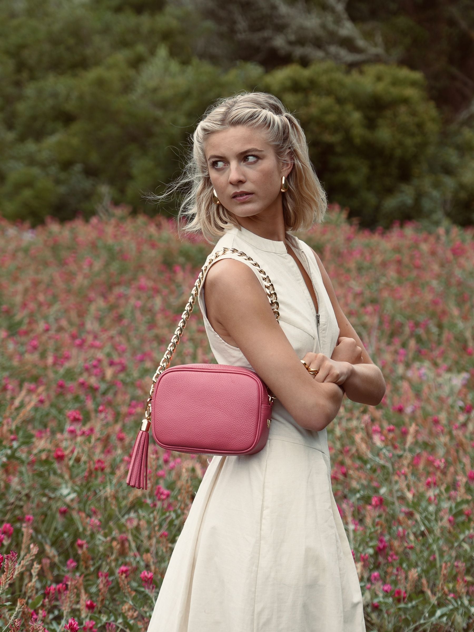 Apatchy Pink The Tassel Leather Cross-Body Bag