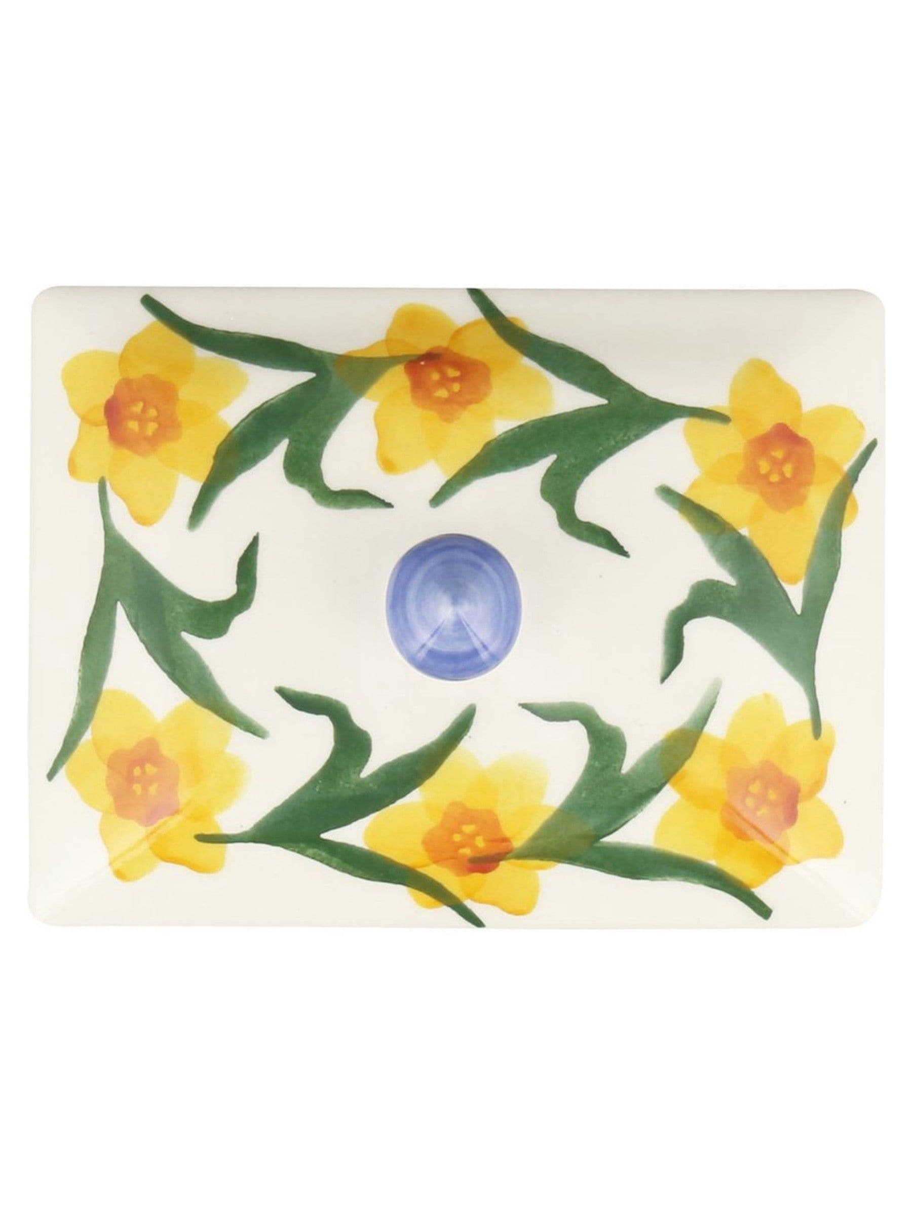 Emma Bridgewater small windblown daffodils butter dish, imported from the UK