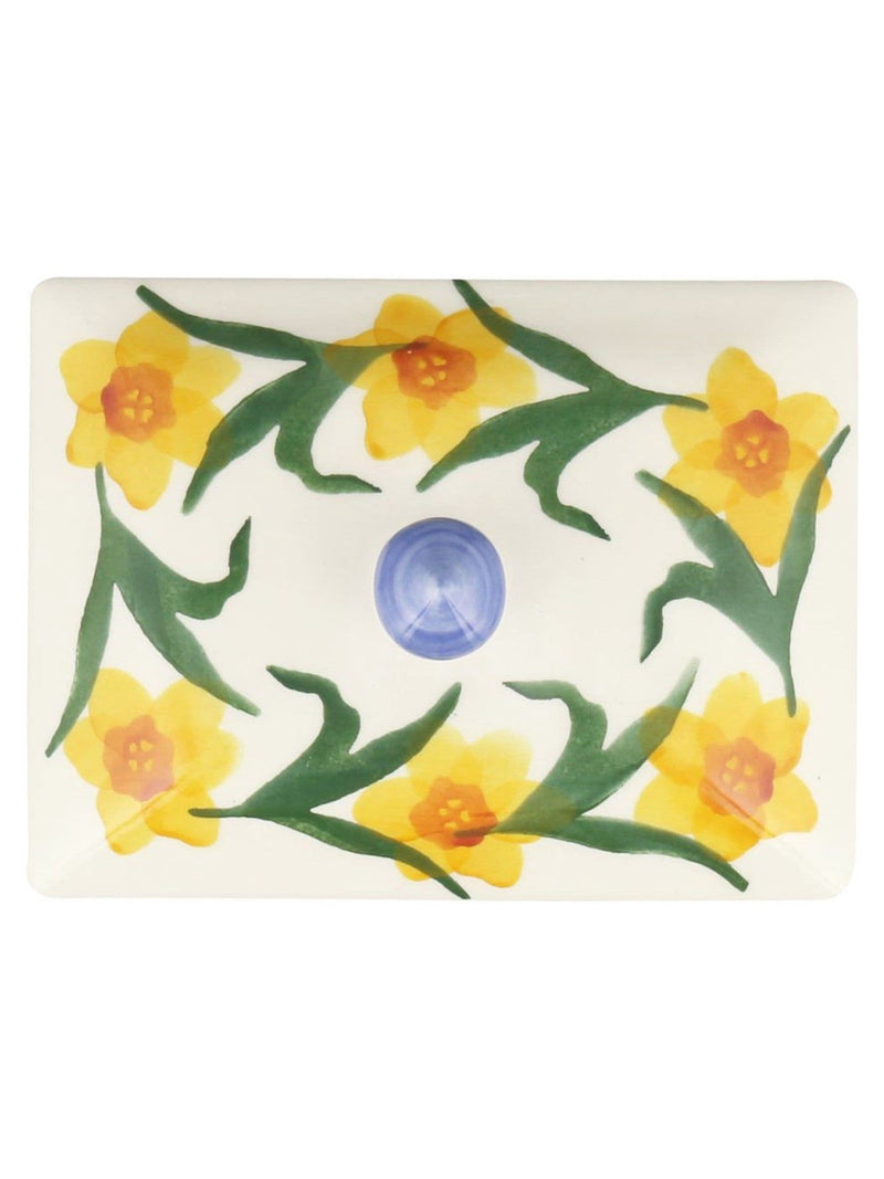 Emma Bridgewater small windblown daffodils butter dish, imported from the UK