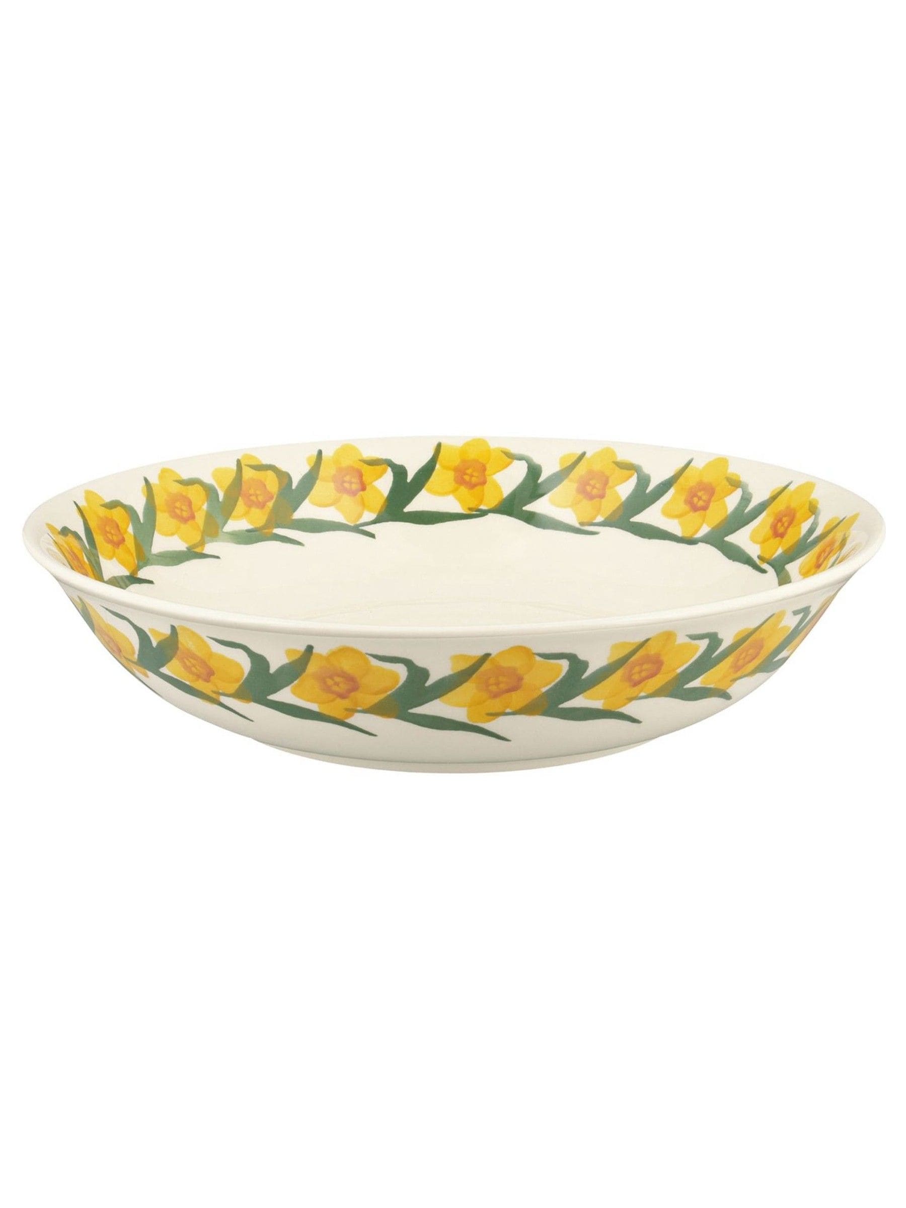 Emma Bridgewater Cream Windblown Daffodils medium serving dish, UK version