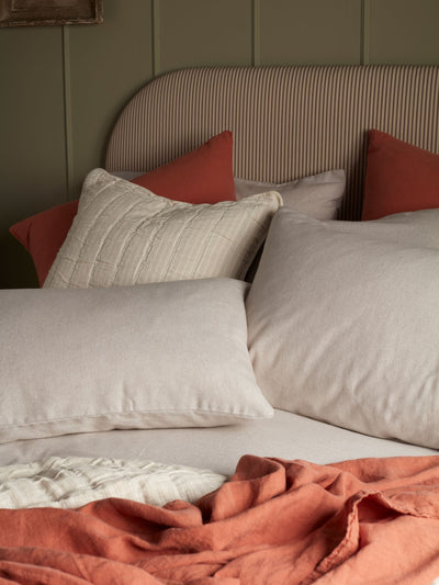 Next Secret Linen Store Natural Henry Brushed Cotton Pillowcase- Buy online at McGrocer