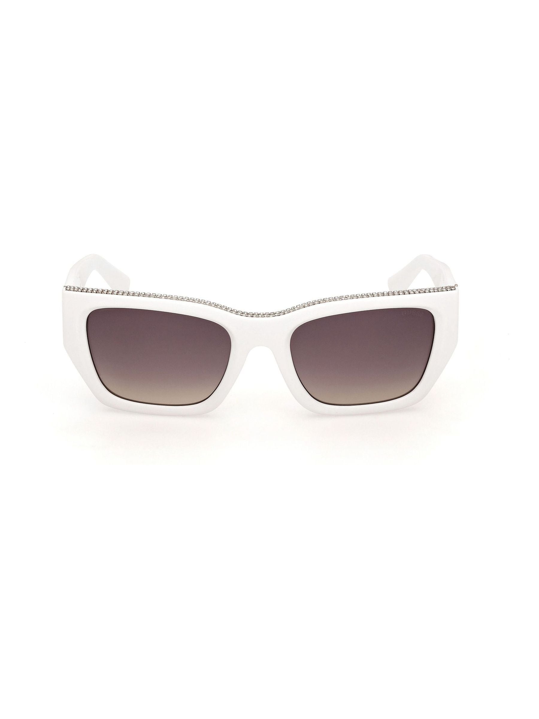 Guess white injected sunglasses with crystal stones, UK version