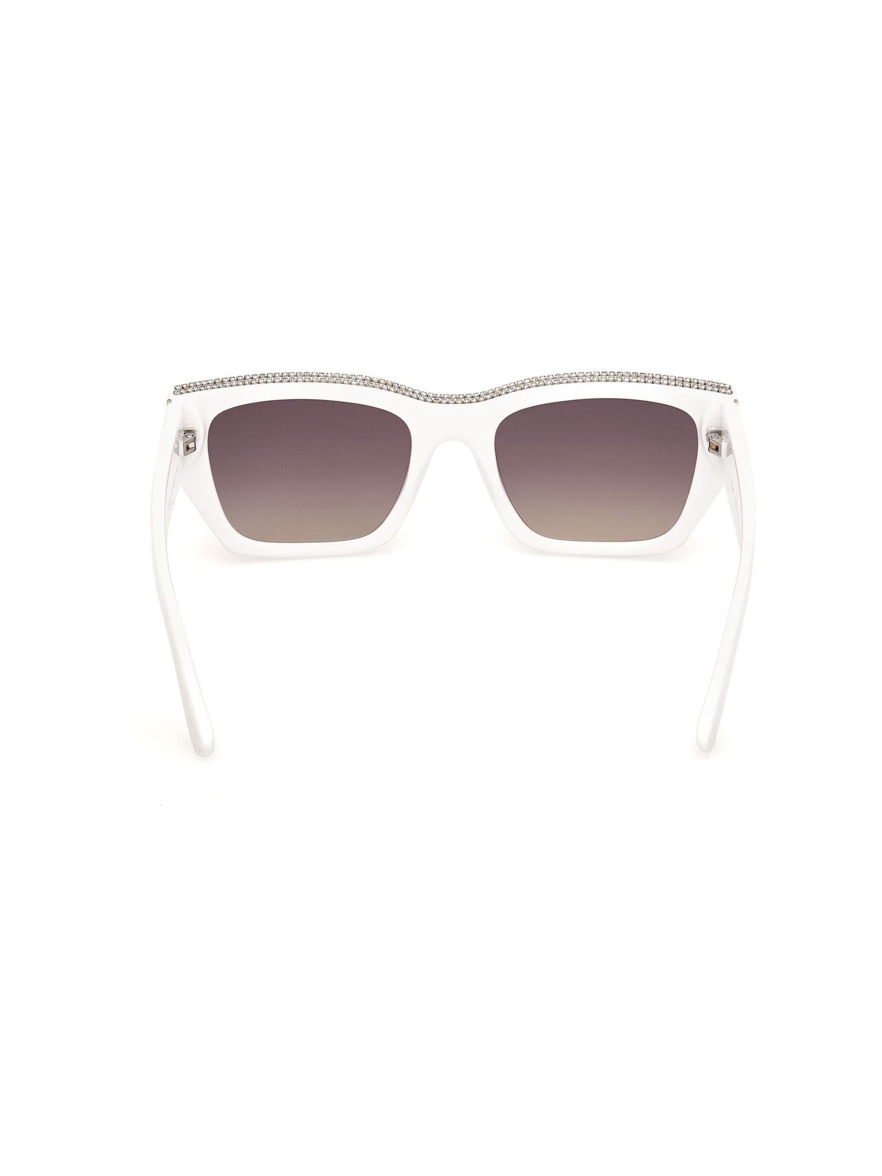 Guess white injected sunglasses with crystal stones, UK version
