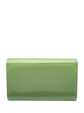 Ravel orange clutch bag patent finish metal chain, British brand