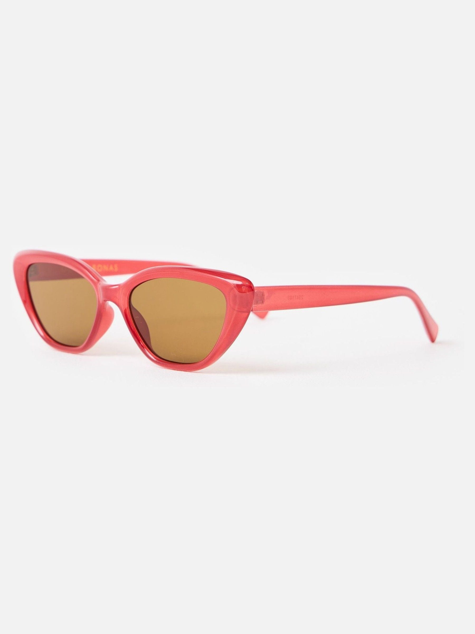 Oliver Bonas red cat eye sunglasses with brown lenses - British product