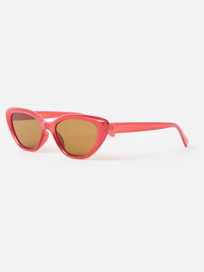 Oliver Bonas red cat eye sunglasses with brown lenses - British product