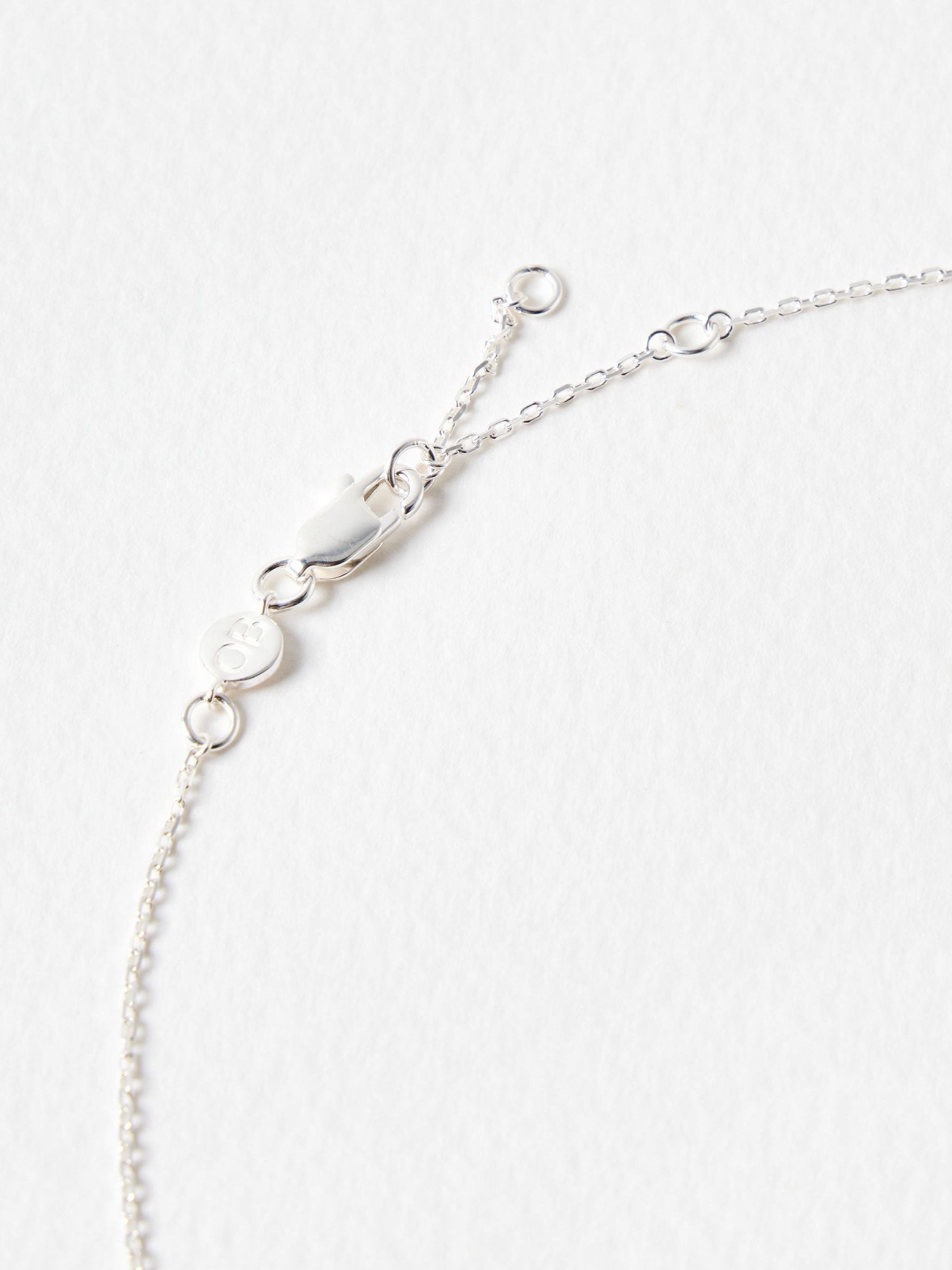 Oliver Bonas pendant necklace silver tone textured heart charm - British product