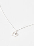 Oliver Bonas pendant necklace silver tone textured heart charm - British product