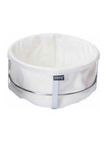 GEFU bread basket with white cotton inset and stainless steel rack, UK version