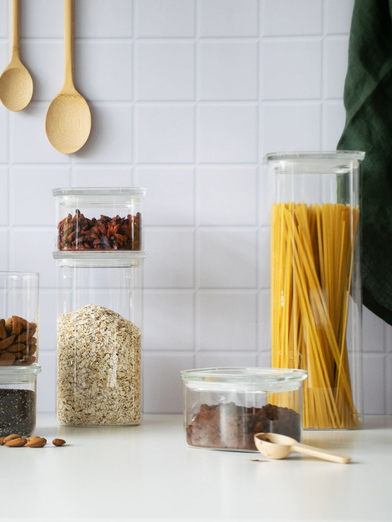 Pebbly clear glass storage container 2.2L (British brand)