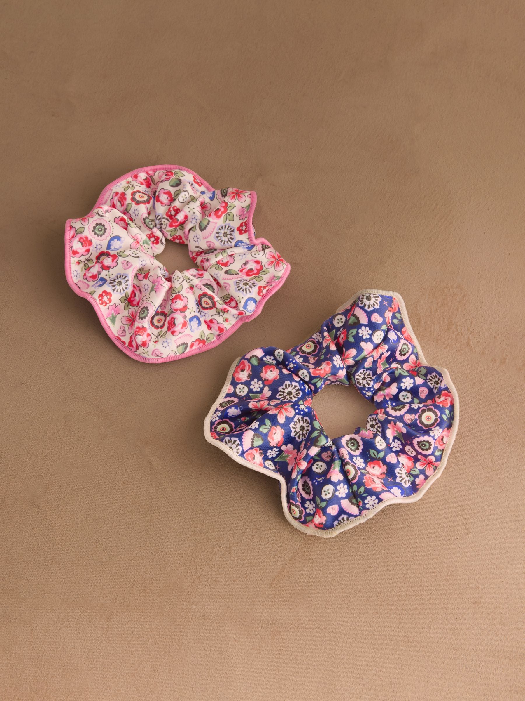 Cath Kidston scrunchie set pink pearly queen ditsy 2 pack, imported from the UK