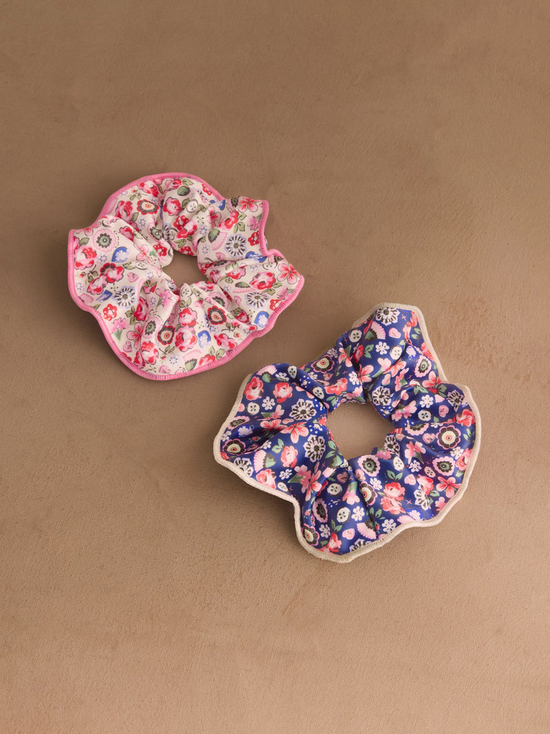 Cath Kidston scrunchie set pink pearly queen ditsy 2 pack, imported from the UK