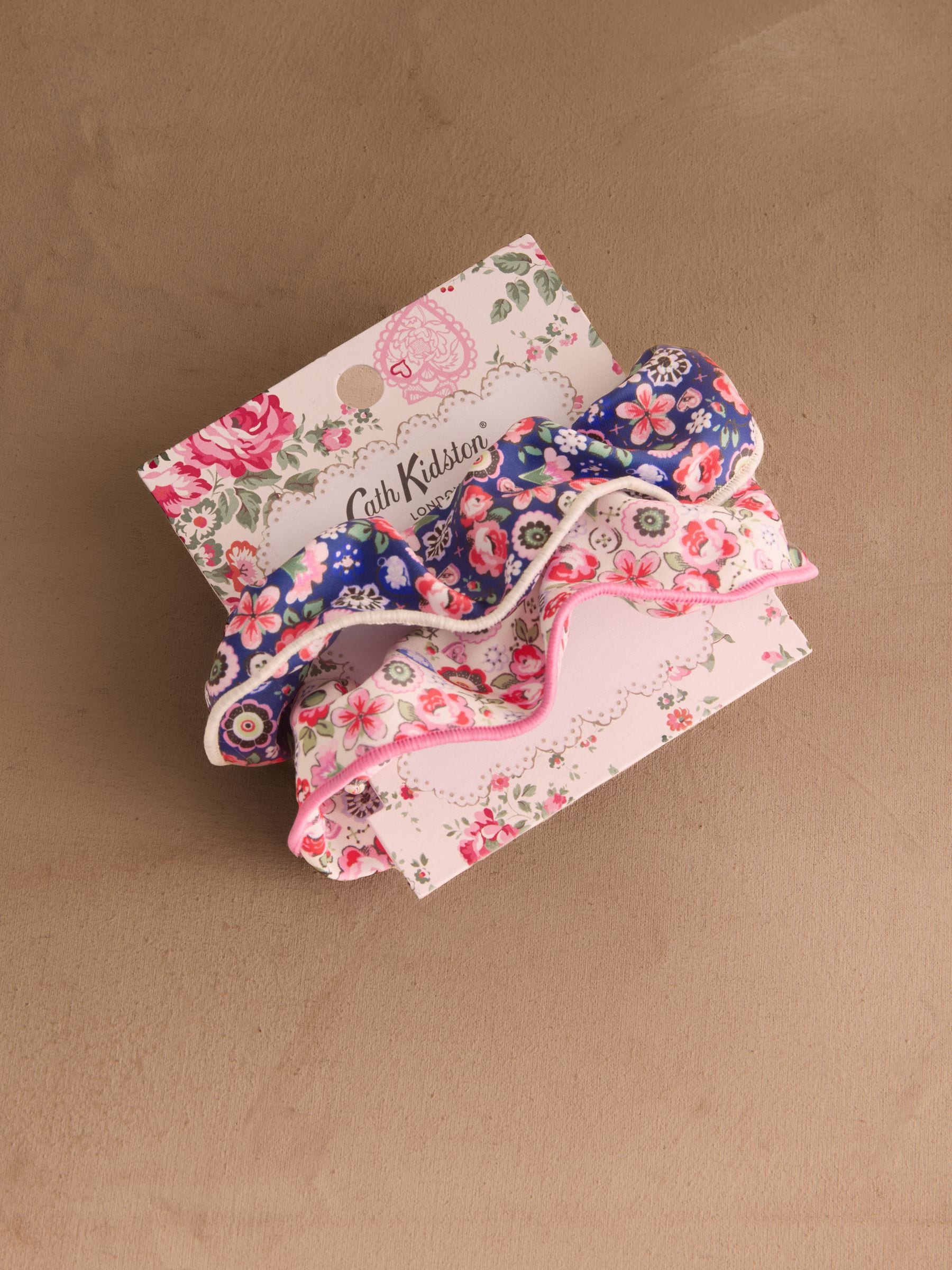 Cath Kidston scrunchie set pink pearly queen ditsy 2 pack, imported from the UK