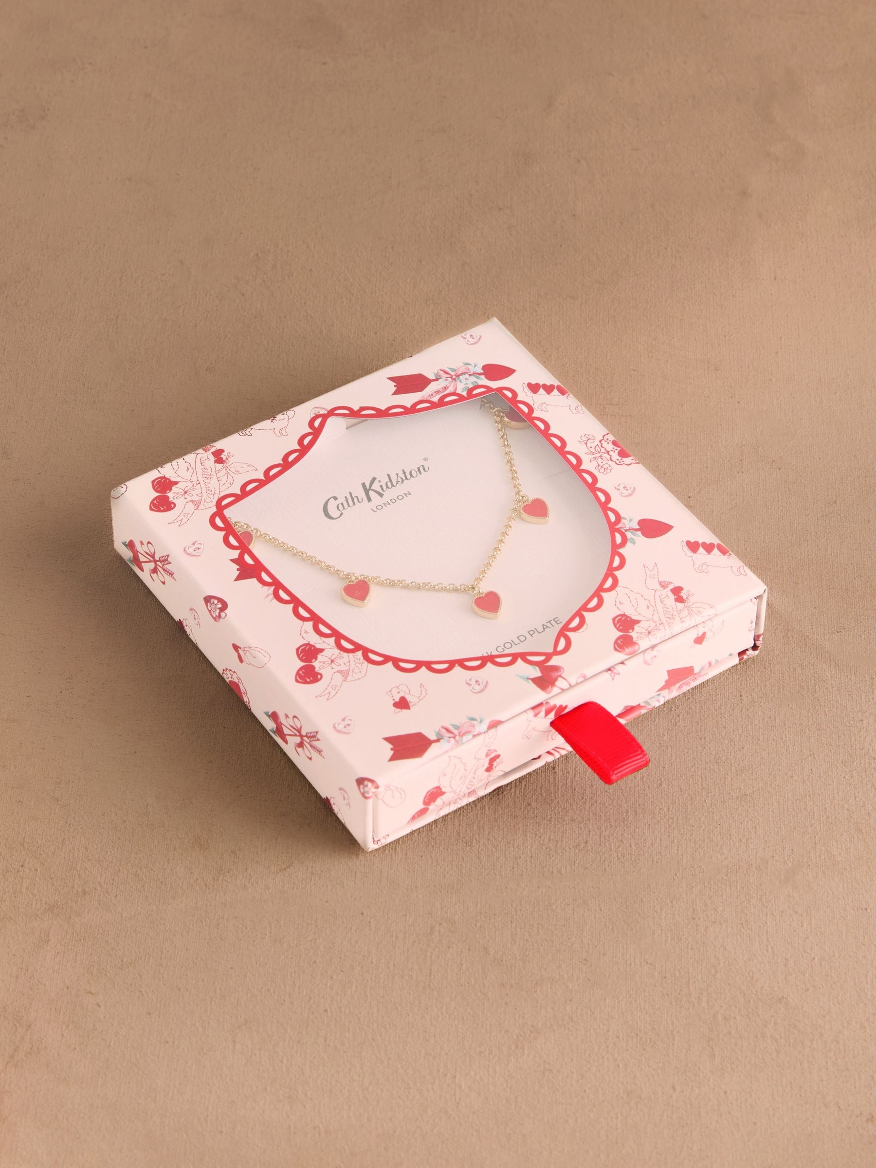 Cath Kidston gold tone multi hearts necklace (British brand)